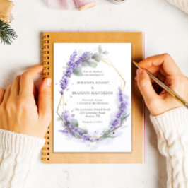 Elegant Lila Lavender Watercolor Blommigt Bröllop Inbjudningar