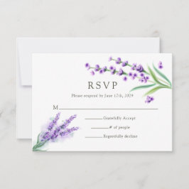 Elegant Lila Lavender Watercolor Blommigt Bröllop OSA Kort