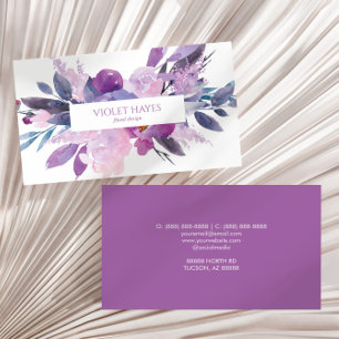 Elegant Lila Lilac Blommigt Flowers Anpassningsbar Visitkort
