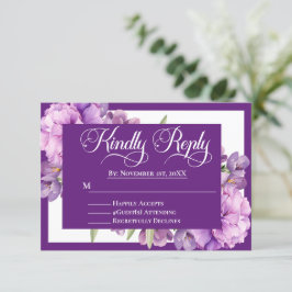 Elegant Lila Lilac Blommigt Islamic Bröllop OSA Kort