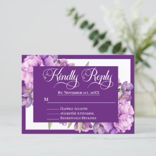 Elegant Lila Lilac Blommigt Islamic Bröllop OSA Kort