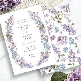 Elegant Lila Lilac Bröllop Inbjudningar