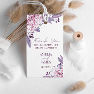 Elegant Lila Lilac Lavender Flower Boho Gift Märkr Presentetikett