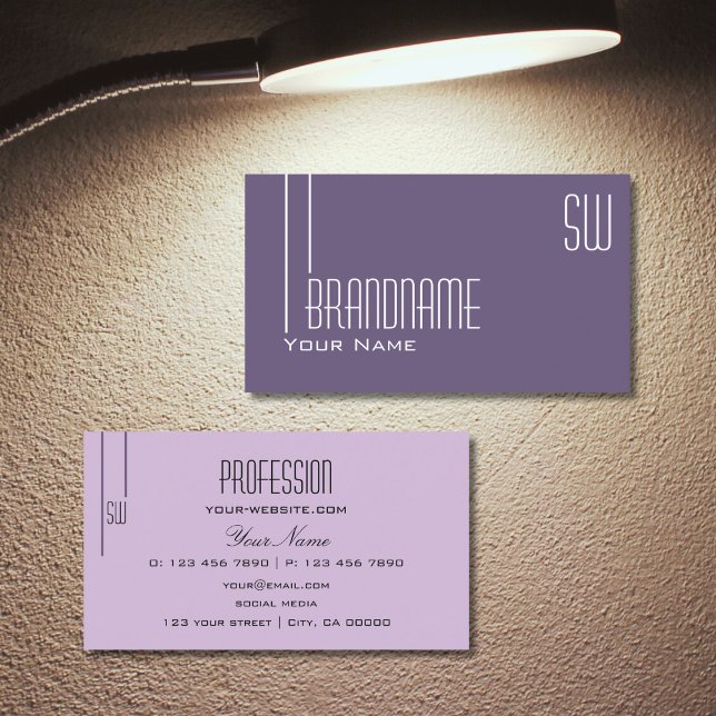Elegant Lila Lilac med Monogram Professionell Visitkort (Skapare uppladdad)