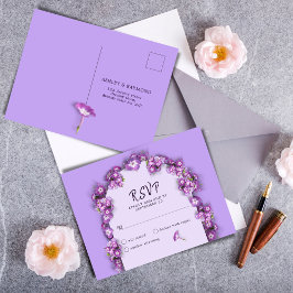 Elegant Lila Lilac MoonArch Blommigts No Menu OSA Helg Vykort