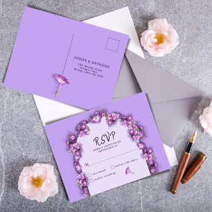 Elegant Lila Lilac MoonArch Blommigts No Menu OSA Helg Vykort