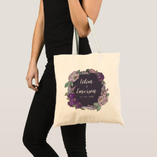 Elegant Lila Lilac och Lavender Blommigt Bröllop Tygkasse