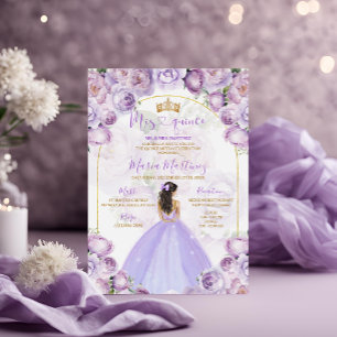 Elegant Lila Lilac Princess Dacks Mis Quince Inbjudningar