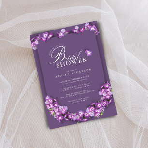 Elegant Lila Lilac Rum Arch Blommigt Möhippa Inbjudningar