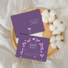 Elegant Lila Lilac Rum Arch Blommigts No Menu OSA Helg Vykort