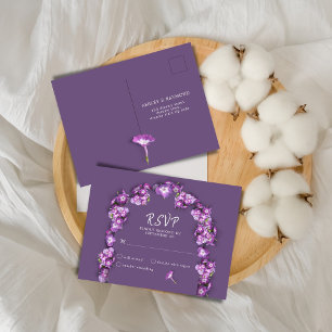 Elegant Lila Lilac Rum Arch Blommigts No Menu OSA Helg Vykort