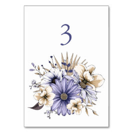 Elegant Lila lilax-Blommigtar Bordsnumret Foliage Bordsnummer