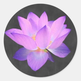 Elegant Lila Lotus Sticker Runt Klistermärke