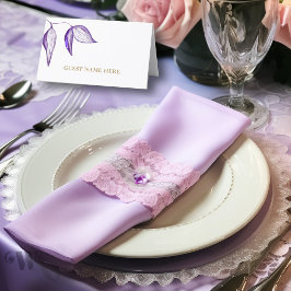 Elegant Lila Löv Quinceañera Placeringskort