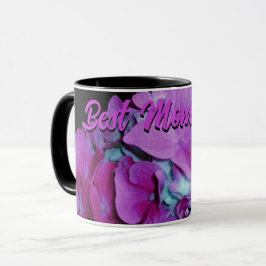 Elegant lila magenta blommigt hydrangea mugg