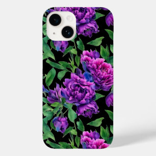 Elegant lila magenta vattenfärgsblommor blommigtar