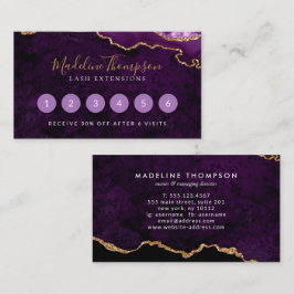 Elegant Lila Marble Agate Geode Lojalitetskort