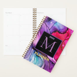 Elegant Lila MarLED Mönster Monogram