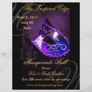 Elegant lila maskeradbal fest event flyer