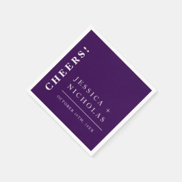 Elegant Lila med minimal Mörk Modern Bröllop Pappersservett