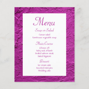 Elegant Lila Menu Bröllop Stucco Modern