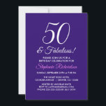 Elegant Lila Minimalist 50 och Fabulous Birthday Inbjudningar<br><div class="desc">Elegant Lila Minimalist 50 och Fabulous Birthday Invation Personalize this elegant lila födelsedagsfest inbjudan with the namn of the person som firar en mycket speciell dag i sitt liv. En 50-årsdag är en speciell milstolpe att fira. Märk tillfälle genom att skapa party och skicka inbjudningar till alla speciella människor i...</div>