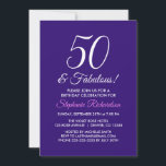 Elegant Lila Minimalist 50 och Fabulous Birthday Inbjudningar<br><div class="desc">Elegant Lila Minimalist 50 och Fabulous Birthday Invation Personalize this elegant lila födelsedagsfest inbjudan with the namn of the person som firar en mycket speciell dag i sitt liv. En 50-årsdag är en speciell milstolpe att fira. Märk tillfälle genom att skapa party och skicka inbjudningar till alla speciella människor i...</div>
