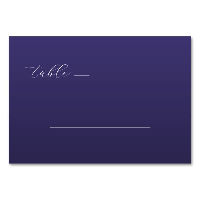 Elegant Lila Minimalistisk Linje Bordsnummer (Framsidan)