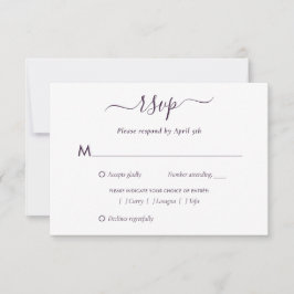 Elegant Lila Modern Bröllop OSA Script Card
