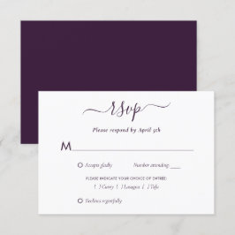 Elegant Lila Modern Bröllop OSA Script Card Kort