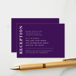 Elegant Lila Modern enkel bröllopsmottagning Tilläggskort
