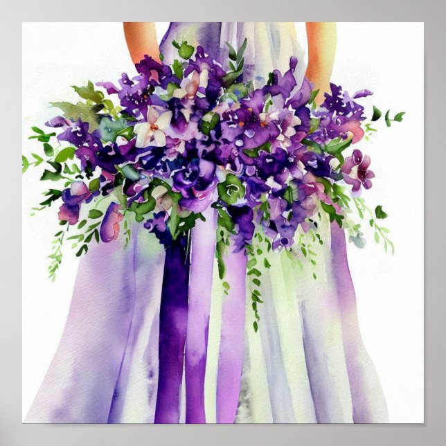 Elegant Lila, Möhippa Cascading Bouquet 1. Poster (Framsidan)
