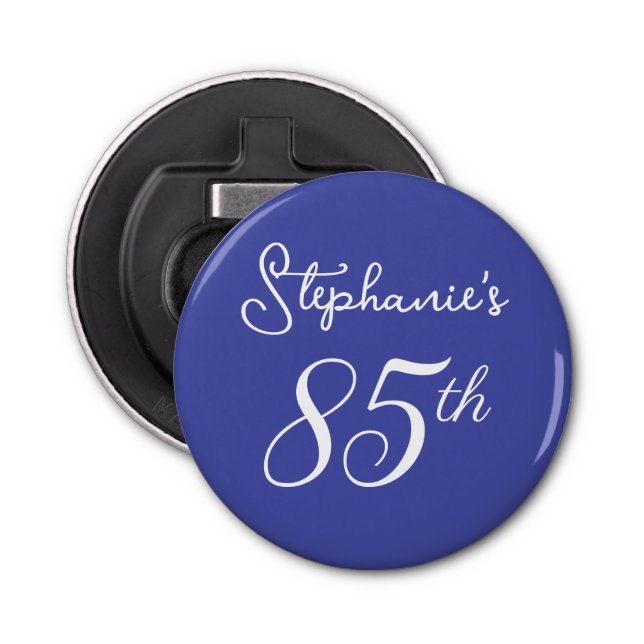 Elegant Lila Monogram 85: e Födelsedagsfesten Flasköppnare (Framsidan)