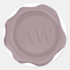 Elegant Lila Monogram Bröllop Vax säl Runt Klistermärke