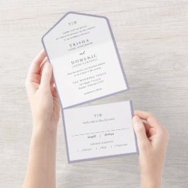 Elegant Lila Monogram Modern Bröllop