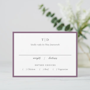 Elegant Lila Monogram Modern Bröllop OSA Kort