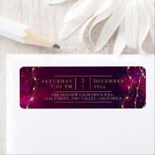 Elegant Lila Neon Holly Anpassningsbar julklapp Returadress Etikett