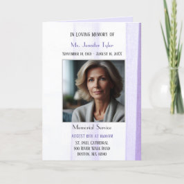 Elegant Lila Obituary Bereavement Service Program