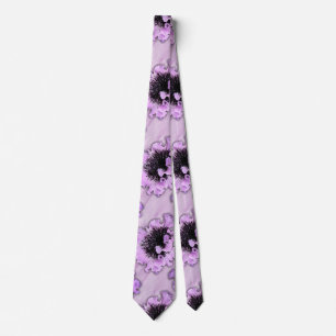 Elegant Lila och Blommigt Flowers Slips