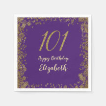 Elegant lila och guld 101-årsdag