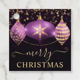 Elegant Lila och Guld Baubles jul Gåvor Etiketter