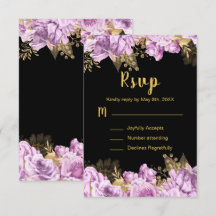 Elegant Lila och Guld Blommor Sweet Sixteen