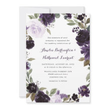 Elegant Lila och Guld Grönt Löv Blommigt Bröllop