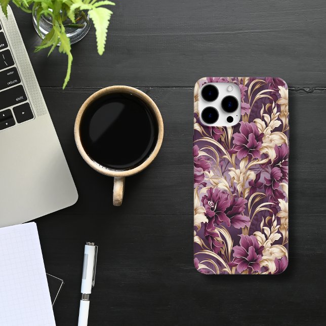 Elegant Lila och Guld Orchid Blommigt (ELEGANT GOLDEN FLORAL ORCHIDS PHONE CASE)