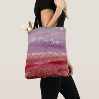 Elegant lila och guldglitter tygkasse