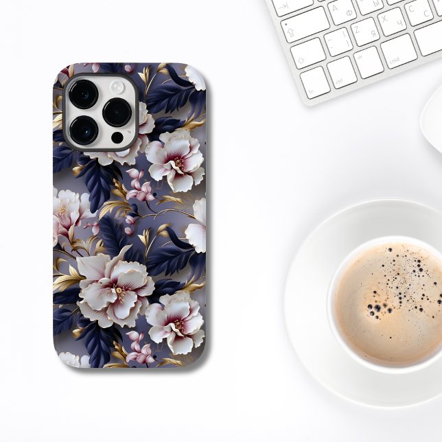 Elegant Lila och Orchid Blommigt (ELEGANT GOLDEN PURPLE ORCHID FLORAL IPHONE CASE)