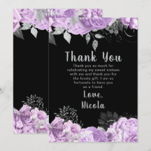Elegant Lila och Silver Blommor Sweet Sixteen
