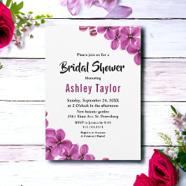 Elegant Lila Orchid Flower Blommigt Möhippa Inbjudningar