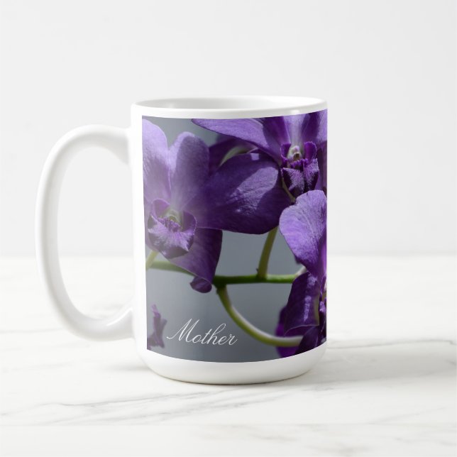 Elegant Lila Orchids Mors dag Mugg (Vänster)
