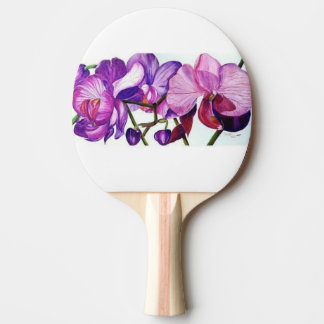Elegant lila orkidéblommig pingisbord pingisracket